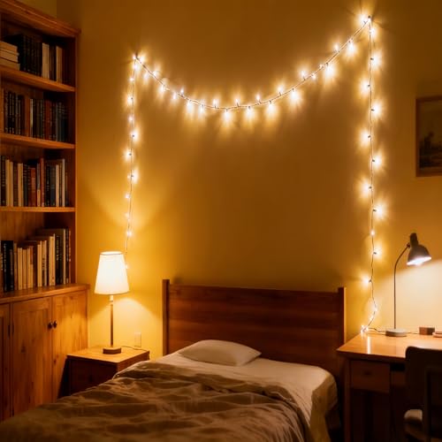 100 LED Warm White Christmas String Lights, 35 FT White Wire, UL Certified Commercial Grade, Indoor and Outdoor Use - color: White