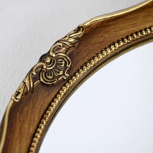 Funerom Vintage Decorative Wall Mirror Hanging Mirror Round (Antique Gold, 16 inch) - color: Antique Gold 16 Inch