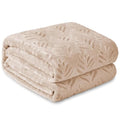 Exclusivo Mezcla Fleece Throw Blanket for Couch, Super Soft and Cozy Blankets All Season Use, Leaves Pattern, Plush Fuzzy Lightweight, Camel, 50x60 Inch - color: Camel, size: Throw(50"x60")
