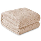 Exclusivo Mezcla Fleece Throw Blanket for Couch, Super Soft and Cozy Blankets All Season Use, Leaves Pattern, Plush Fuzzy Lightweight, Camel, 50x60 Inch - color: Camel, size: Throw(50"x60")