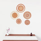 LEIQI Handwoven Rattan Round Flat Wall Basket Nordic Styles Artisanal Weave Hanging Wall Decors for Living Room - size: B