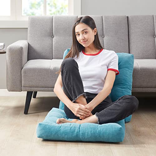 Meditation Floor Pillow Set of 2, Square Large Pillows Seating for Adults, Tufted Corduroy Cushion for Living Room Tatami, Turquoise, 22x22 Inch - color: Square | Turquiose | 2 Pack, size: 2 Pack