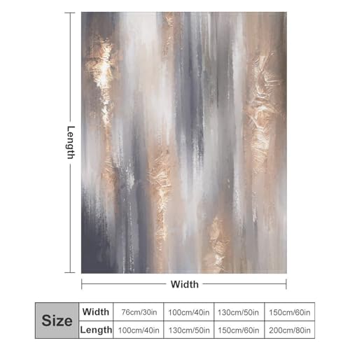 Abstract Gradient Blanket, Modern Fashion Baroque Gold Grey Painting Strokes Pattern Soft Warm Cozy Plush Flannel Covers for Livingroom Bedroom Couch Chair Camping Travel Home Decor Tapestry 30x40in - color: Abstract-16, size: 30W" x 40L"