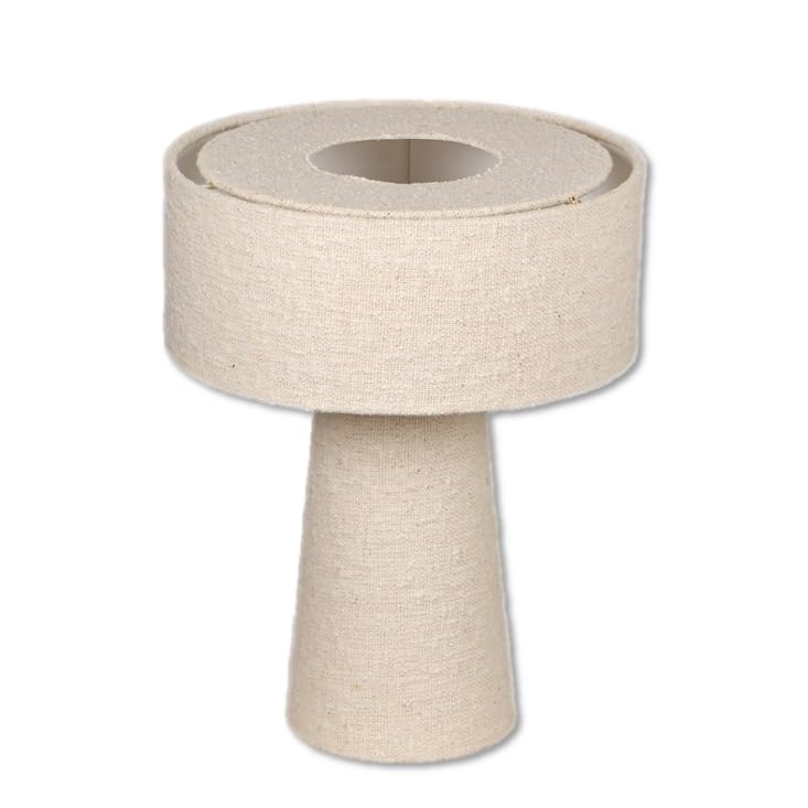 Cruiser’s Caché 13" Contemporary Boucle Fabric Table Lamp, Cream Color. Complete with Lampshade - style: Contemporary Boucle