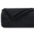 NEWCOSPLAY Super Soft Throw Blanket Black Premium Silky Flannel Fleece Leaves Pattern Lightweight Bed Blanket All Season Use (Black, Throw(50"x60")) - color: Black, size: Throw(50"x60")