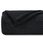 NEWCOSPLAY Super Soft King Blanket Black Premium Silky Flannel Fleece Leaves Pattern Lightweight Bed Blanket All Season Use (Black, King(90"x110")) - color: Black, size: King(90"x110")