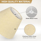 Lamp Shades with Glitter Gold Thread, Replacement Lamp Shades for Table Floor Bedside Lamps, 5.5" Top x 10" Bottom x 6.6" High, Durable Lampshade with Spider Fitter, Bulb Clip Adapters Included - color: Pale-Yellow with Gold Thread