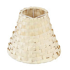 Aspen Creative 51002 Empire Clip On Chandelier Natural Palm Leaf Lamp Shade, 3" Top x 6" Bottom x 4-3/4" Slant Height - color: Palm Leaf