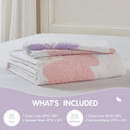 Intelligent Design Kids Rio Twin Duvet Set – Girls’ Reversible Tufted Chenille Bedding with Pastel Purple Butterflies and Pink Dot, 2pcs - color: Multicolor, size: Twin