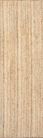 nuLOOM 2x6 Rigo Jute Hand Woven Area Rug, Natural, Solid Farmhouse Design, Natural Fiber, For Bedroom, Living Room, Dining Room, Hallway, Office, Kitchen, Entryway - color: Natural, size: 2'6" x 6' (Rectangular)