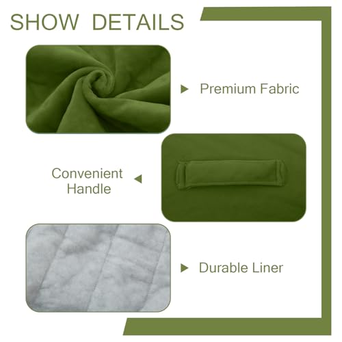 MeMoreCool Square Stuffed Pouf Ottoman Foot Rest, Floor Pouf Foot Stool with Foam Chunk Filling, Soft Stuffed Ottoman Footrest for Living Room, Green - color: Grid Green