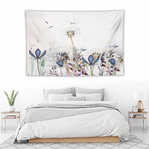 Kurtect Nature Dandelion Tapestry,Spring Plants Colorful Floral Botanical Theme Print Tapestries for Living Room Party Beach Picnic Blankets Tablecloths Wall Decor, 40x60 in - color: Flower-3, size: 60"L x 40"W