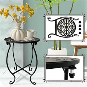 Plant Stand Indoor Outdoor, Set of 2 Metal Plant Stand for Indoor Plants Iron Art Flower Pot Holder Stand Decoration Shelf Racks for Single Planter Use in Garden Patio Corner