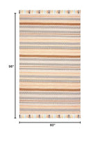 SAFAVIEH Montauk Collection Area Rug - 5' x 8', Beige & Multi, Handmade Boho Stripe Fringe Cotton, Ideal for High Traffic Areas in Living Room, Bedroom (MTK901A) - color: Beige/Multi, size: 5' x 8' (Rectangular)