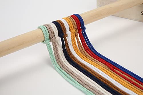 Cotton Macrame Cord 3mm 109yards Natural Colored Macrame Supplies, Soft Craft Cotton Rope for Plant Hanger Wall Hanger Dreamcatcher (Beige) - color: Beige, size: 3mmx109Yards