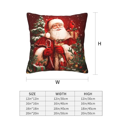 Santa Claus Throw Pillow Covers 18 X 18 Inch Set of 4 Decorative Cushion Cover Home Decor for Sofa Chair Couch Bedroom Living Room - color: Santa Claus