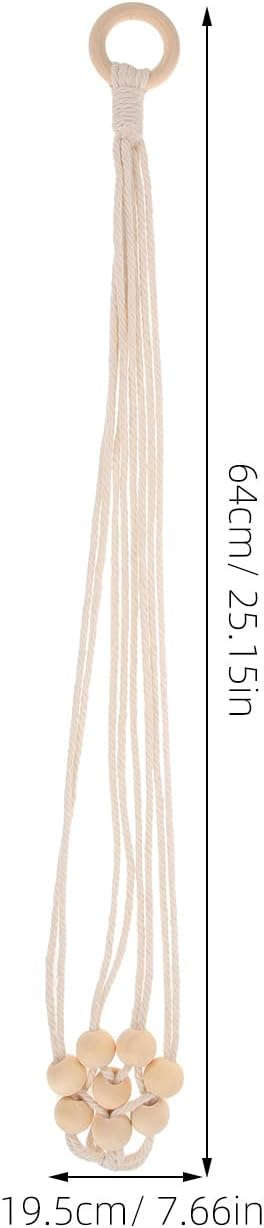 Bohemian Macrame Plant Hanger Basket for Indoor Outdoor Use, Handmade Woven Hanging Planter with Rustic Design, Small Ceiling Plant Holder for Bedroom and Balcony Decor