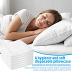 Sukh Disposable Pillow Case Covers Standard Size - White Pillow Cases Bulk Set 15 Pack, Pillow Covers Standard Size 31 x 20 Inch, Travel Pillow Case Cover for Hotels, Guest Rooms, Bedding Supplies
