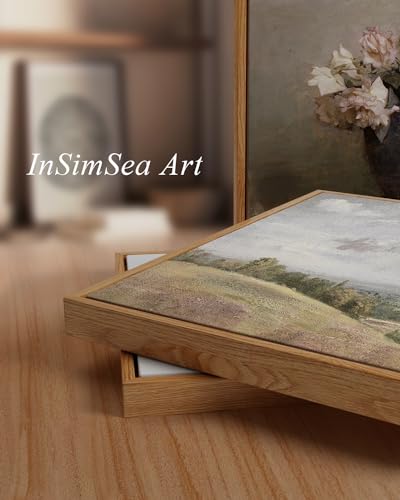 InSimSea Framed Canvas Wall Art Vintage Decor, Farmhouse Scenery Vast Field Grassland Paintings, Large Prints, Nature Landscape Wall Decoration for Living Room Bedroom Bathroom, 24"x36" - color: Corn Field, size: 36"L x 24"W