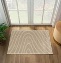LUXE WEAVERS Modern Geometric Wave Beige 2x3 Area Rug - color: Beige, size: 2' x 3' (Rectangular)