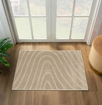 LUXE WEAVERS Modern Geometric Wave Beige 2x3 Area Rug - color: Beige, size: 2' x 3' (Rectangular)