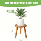 Wood Plant Stands Indoor, Teak Plant Stand Modern Plant Table for Large Plants, Wooden Plant Stool, Tall Plant Holder Small Round Side for Living Room, Balcony, Office (1 Pack) - color: Teak