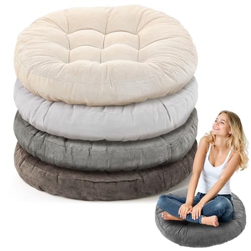 Jerify Floor Pillow Cushions Large Round Square Large Meditation Floor Pillow for Classroom Adult Meditation Picnic Party Seating Learning Daycare School(Round,Graded Grey,4 Pcs) - color: Graded Grey, size: Round