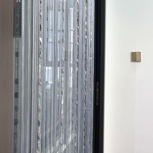 ave split 100cmX200cm Decorative Door String Curtain Beads Wall Panel Fringe Window Room Divider Blind for Wedding Coffee House Restaurant Parts Door Divider Beads Tassel Screen Decoration (silver25) - color: Silver