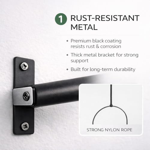 Hanging Planters for Indoor Plants with 4 Pots, Adjustable Window Plant Rod, Space-Saving Herb Garden Holder for Wall or Ceiling Mount (40in-4 Hanging basins)