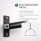 Hanging Planters for Indoor Plants with 4 Pots, Adjustable Window Plant Rod, Space-Saving Herb Garden Holder for Wall or Ceiling Mount (40in-4 Hanging basins)
