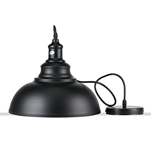Lightess Black Pendant Light Dimmable, Industrial Hanging Lights Metal Barn Farmhouse Kitchen Lighting Edison Ceiling Mount Fixture, OLL466 - color: Corded