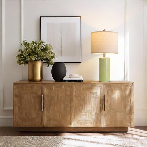 G-SAFAVA 20.5" Small Table Lamps for Living Room Lamp Single Ceramic Lamps for Bedroom Bedside Lamps Modern Boho Lamps for Night Stands Farmhouse Nightstand Lamp Side End Table Lamp, Light Green - color: Light Green - Single