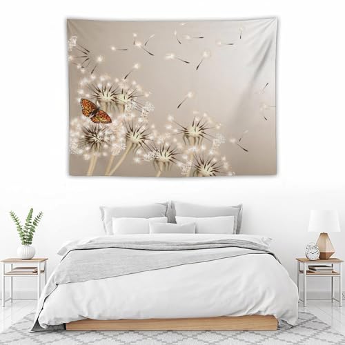 Kurtect Nature Tapestry,Floral Dandelion Flying Butterfly Flower Plant Theme Print Tapestries for Living Room Party Beach Picnic Blankets Tablecloths Wall Decor, 30x40 in - color: Flower-6, size: 40"L x 30"W