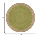 SAFAVIEH Area Rug 3' Round - Natural Fiber Collection - Green & Natural Brown, Handmade Jute, Braided Border Design (NF801G) - color: Green/Natural, size: 3' (Round)