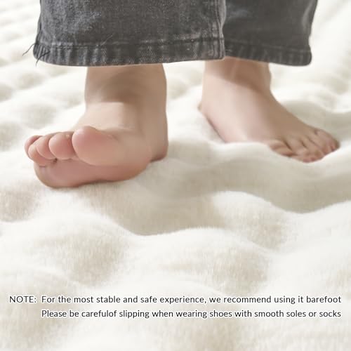 Lotus Karen Washable Area Rug, 3D Bubble Rug for Living Room, Bedroom, Faux Fur Carpet for Home Decor,2' W × 3' L, Cream White - color: Cream White, size: 2' x 3' (Rectangular)