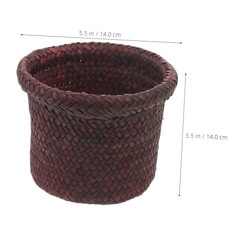 1Pc Seaweed Woven Plant Holder Natural Seagrass Pot Container for Indoor Plants Handcrafted Design Versatile Basket for Home Decor