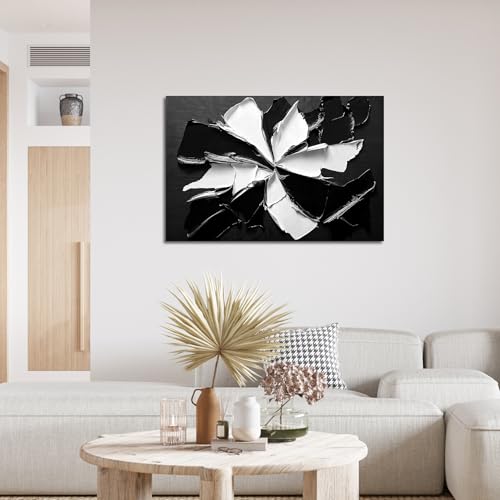 Abstract Wall Art Decor Modern Wall Art Pictures for Living Room Minimalist Black and White Wall Art Prints Abstract Canvas Art Wall Decor Flowers Artwork for Walls Home Office Decorations 24" X 36" - color: JYQ-X, size: 36"L x 24"W
