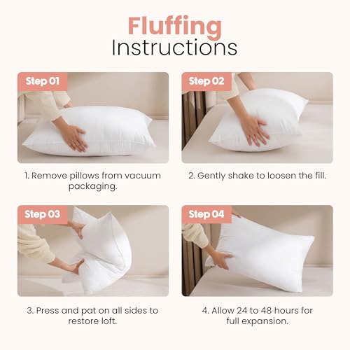 Utopia Bedding 16x24 Pillow Inserts, Set of 2, White – Indoor Decorative Throw Pillows for Bed, Sofa & Couch – Soft, Supportive & Fluffy Cushion Inserts - color: White, size: 16x24 Inch