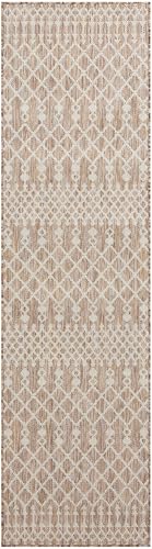 Nourison Home Positano Beige 2'2" x 8' Area Rug - Easy Clean, Non Shedding, Bed Room, Living Room, Dining Room, Kitchen (8' Runner) - color: Beige, size: 2'2" x 8' (Runner)