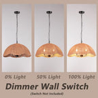 ocioc Rattan Pendant Lighting,23.6" Kitchen Island Hanging Light Fixtures,Large Boho Hand-Woven Chanderlier, E26 Farmhouse Retro Ceiling Chandelier 3-Lights for Dining Room Kitchen Island Living Room - size: 23.6" 3-Light
