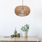 GALPADA 11.8 Inch Boho Woven Light Shade, Rattan Style Paper Rope Pendant Light Cover, Round Wicker Lamp Shade Replacement for Ceiling Hanging Fixtures