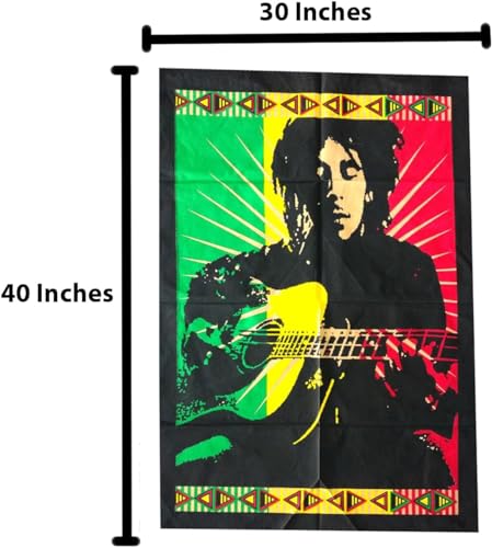 Rastogi Handicrafts Hendrix Guitar 40" X 30" Poster Size Tapestry Decorative Indian Dorm Decor Cotton Tapestry Indian Multi Colored Wall Poster Indian Deity (RH-146) - color: Rh-146