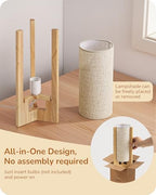 EDISHINE Small Wood Table Lamp, 13.5" Modern Bedside Lamp, Beige Linen Shade, Natural Wood Cylinder Nightstand Lamp for Bedroom Living Room, On-Off Line Switch, E26 Base (Bulb Not Included) - color: Natural Wood Color