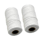 2 Roll 1mm White Pure Cotton Warp Thread Yarn for Weaving Carpet Tapestry Rug Knitting