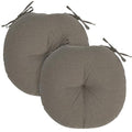 FUNHOME 15"x15"x4" Bistro Chair Cushion Set of 2, Water Repellent Round Outdoor Chair Cushions with Ties, Patio Tufted Chair Pads for Home Garden (Beige Coffee) - color: Beige