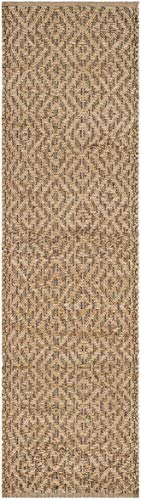 SAFAVIEH Natural Fiber Collection Runner Rug - 2'6" x 8', Natural & Red, Handmade Diamond Trellis Jute, Ideal for High Traffic Areas in Living Room, Bedroom (NF873A) - size: 2'6" x 8' (Runner)