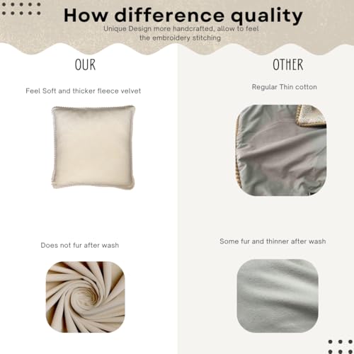2Pcs Pillow Covers Decorative European Jacquard Vintage Embroidery Stereo Sofa Home Decor, Sofa Living Room, Couch, Bed 20x20 inches. (Cream Beige Pink pack2) - color: Cream Beige Pack2