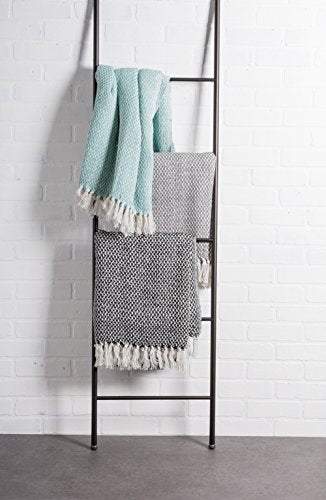 DII Woven Throw Collection 100% Cotton, Basketweave, 50x60, Aqua - color: Aqua, size: 50x60"