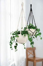 43 Inches Macrame Planter Hanger Large for 12 inch Pot + Swag Hook (Extra Long & Big) | Large Hanging Planter for Indoor Plants | No Tassel, Cotton Rope, NO Pot/Plant Included (Beige)(XL) - color: Beige