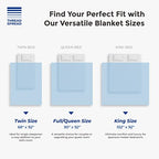 THREAD SPREAD 100% Pure Cotton, Luxury Twin/Twin XL Size Light Blue Blanket - Herringbone Pattern, Soft & Cozy Premium Fall Throw Blanket for All Seasons, 350 GSM & 68 x 92 with Free Tote Bag - color: Herringbone - Light Blue, size: Twin / Twin XL